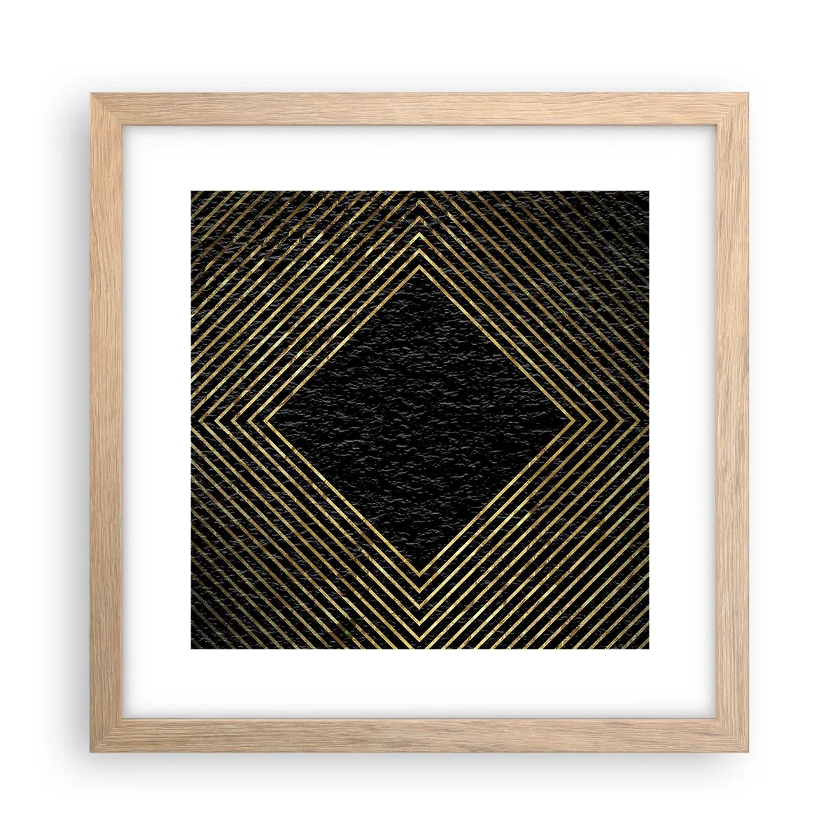 Affiche dans un chêne clair - Poster - Géométrie dans un style glamour - 30x30 cm