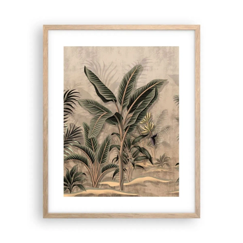 Affiche dans un chêne clair - Poster - Une gravure de style colonial - 40x50 cm