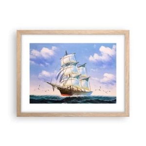 Affiche dans un chêne clair - Poster - Fièrement avec le vent - 40x30 cm