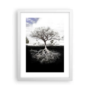 Affiche dans un cadre blanc - Poster - Découvrir la nature du monde - 30x40 cm