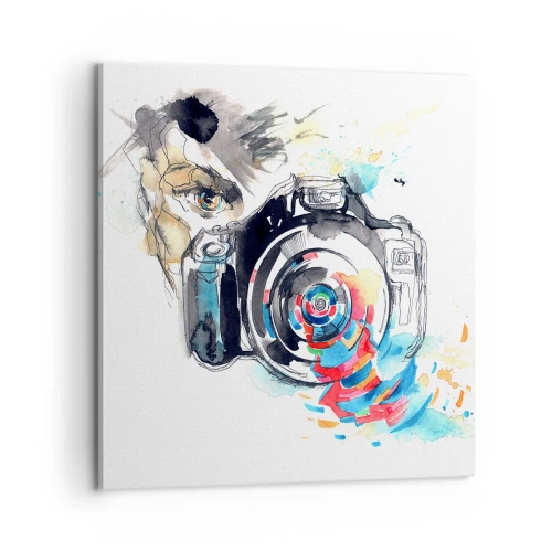 Impression sur toile - Image sur toile - Dans l'oeil de l'objectif - 60x60 cm