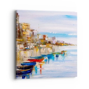 Impression sur toile - Image sur toile - Un havre urbain multicolore - 40x40 cm