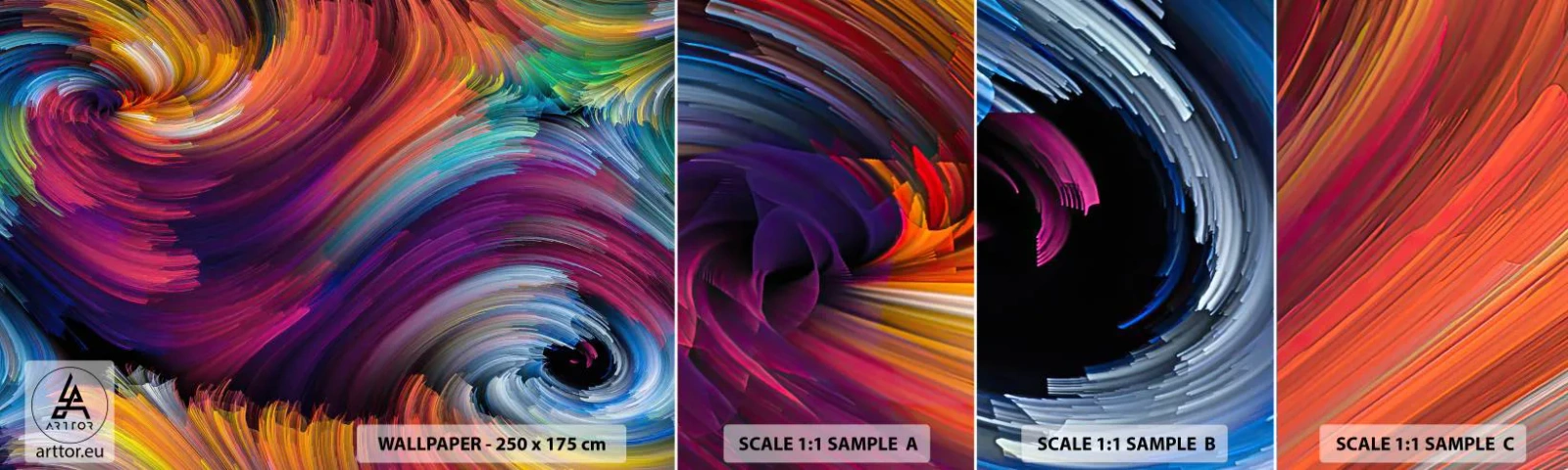 Échantillon De Papier Peint Standard Eco - Le début d'un nouveau monde - Abstraction, Morceau, Modèle moderne - 100x30 cm