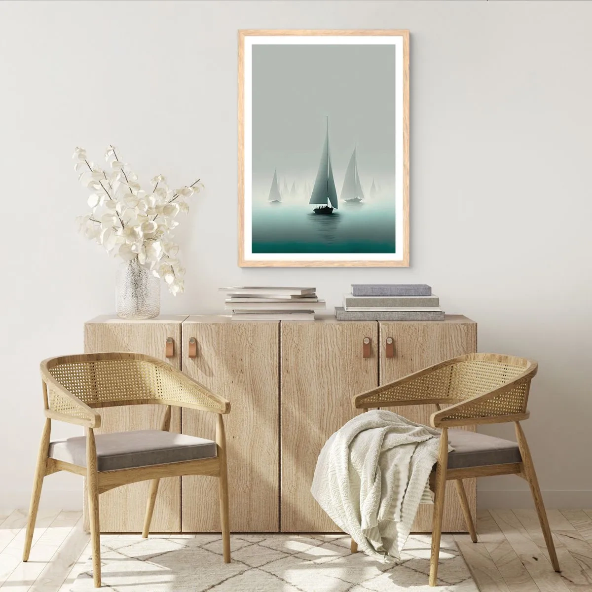 Affiche dans un chêne clair - Poster - Fait de brouillard - 30x40 cm