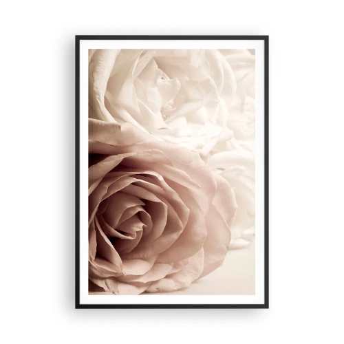 Affiche dans un cadre noir - Poster - Au coeur d'ue la rose - 70x100 cm