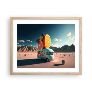 Affiche dans un chêne clair - Poster - Le goût des vacances - 50x40 cm