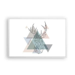 Affiche dans un cadre blanc - Poster - Dans une forêt géométrique - 91x61 cm