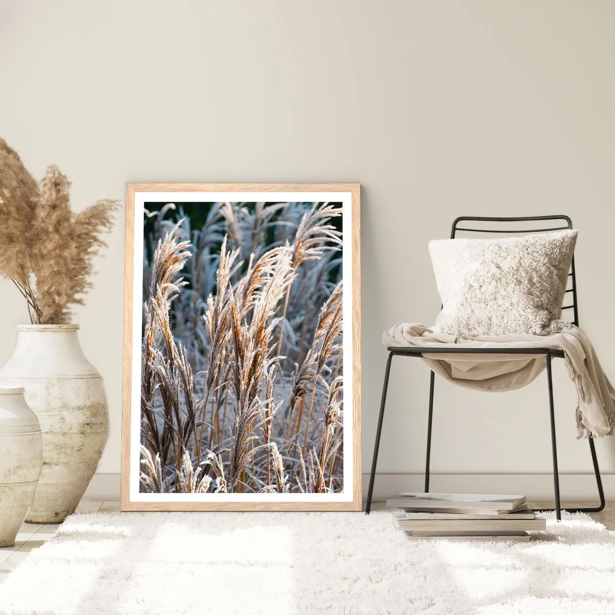 Affiche dans un chêne clair - Poster - Habillé de givre - 61x91 cm