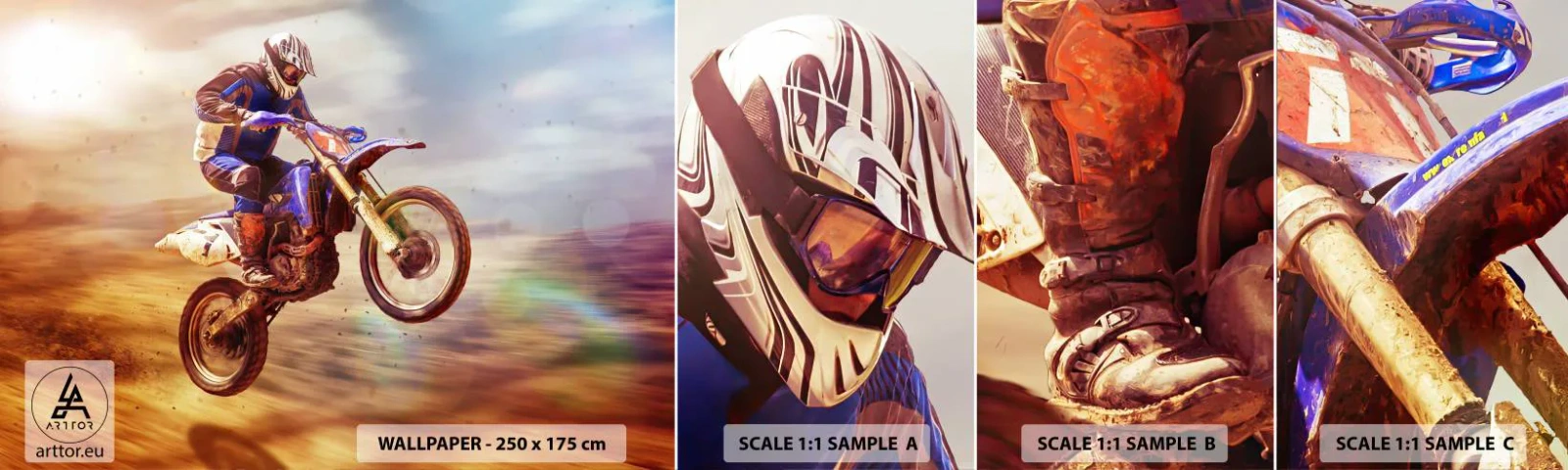 Échantillon De Papier Peint Standard Eco - Vertiges à moto - Motocross, sport, Motocycliste - 100x30 cm