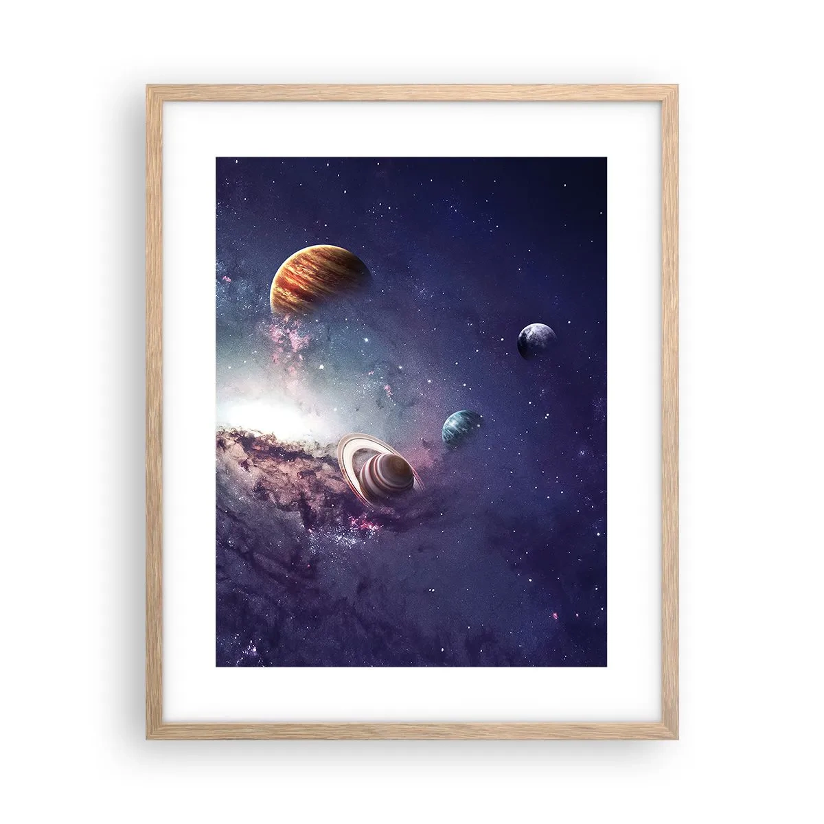 Affiche dans un chêne clair - Poster - Système de danse solaire - 40x50 cm