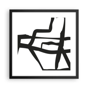 Affiche dans un cadre noir - Poster - Conception noir et blanc - 40x40 cm