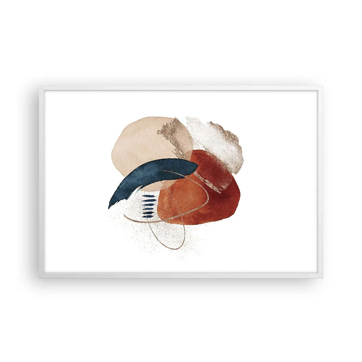 Affiche dans un cadre blanc - Poster - Composition ovale - 91x61 cm