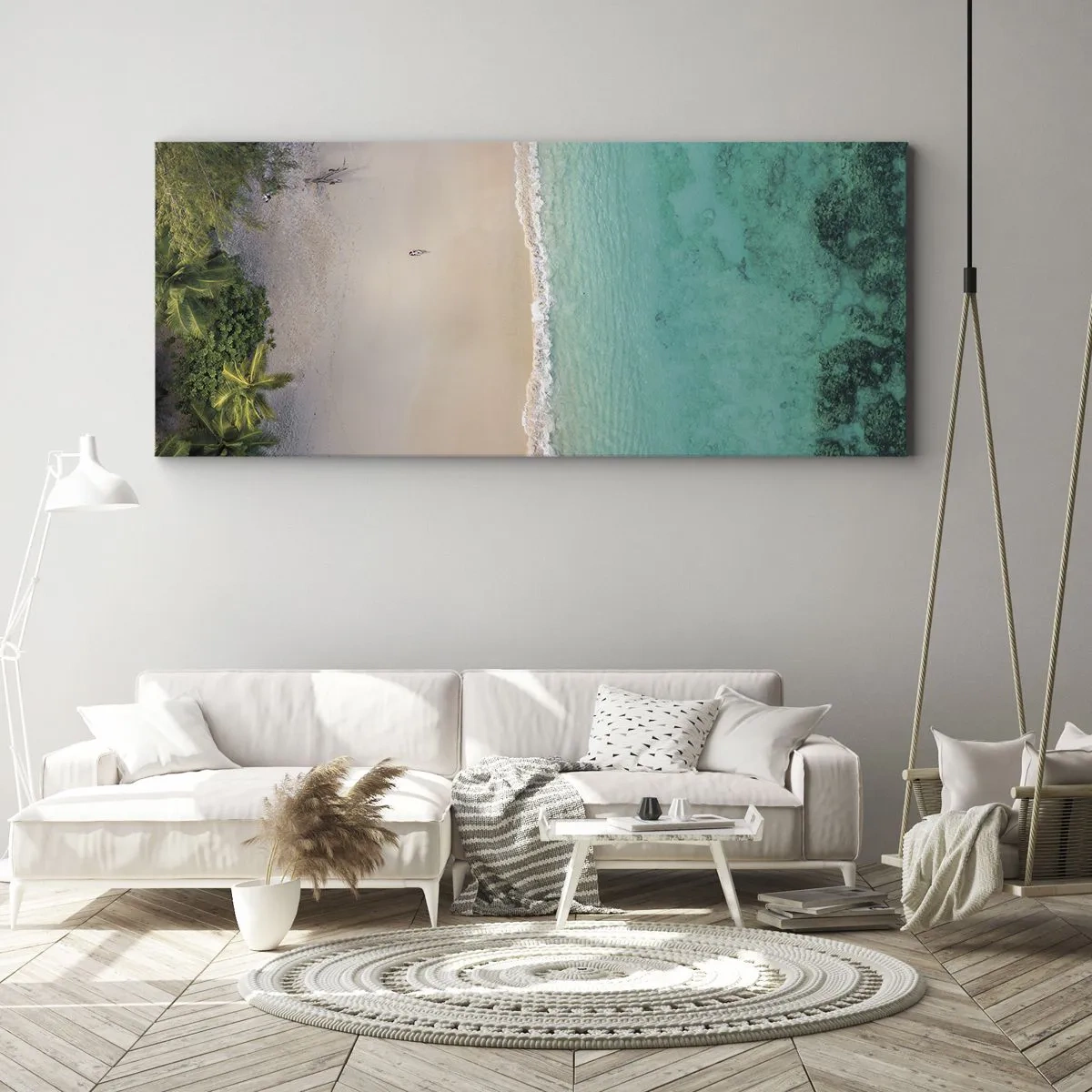 Impression sur toile - Image sur toile - Plage paradisiaque - 90x30 cm