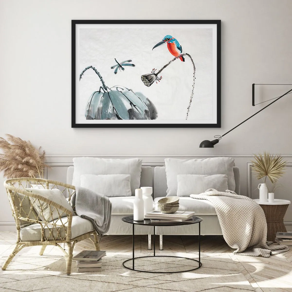 Affiche dans un cadre noir - Poster - La vie du champ - 91x61 cm