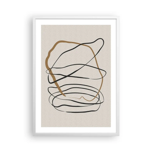 Affiche dans un cadre blanc - Poster - Composition – danse en boucle - 50x70 cm