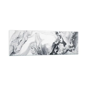 Impression sur verre - Image sur verre - Motif abstrait monochrome avec effet marbré - 160x50cm - Au centre de la Terre - Décoration murale moderne pour le salon et la chambre ARTTOR