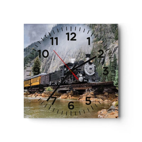 Horloge murale - Pendule murale - Et lui jusqu'où? Jusqu'où? - 40x40 cm