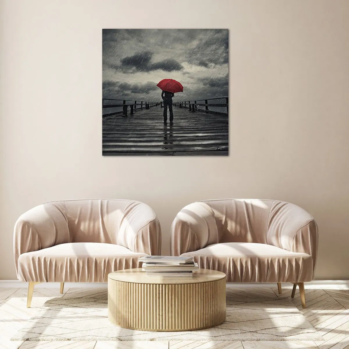 Impression sur verre - Image sur verre - Peu importe qu'il pleuve - 60x60 cm