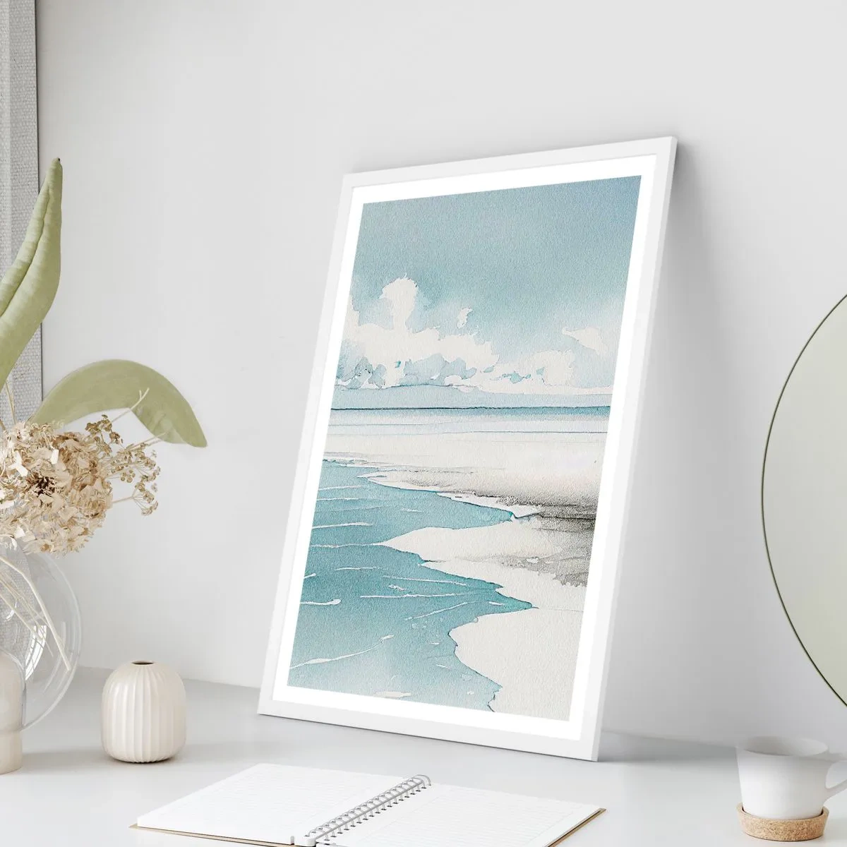 Affiche dans un cadre blanc - Poster - Marée douce - 50x70 cm
