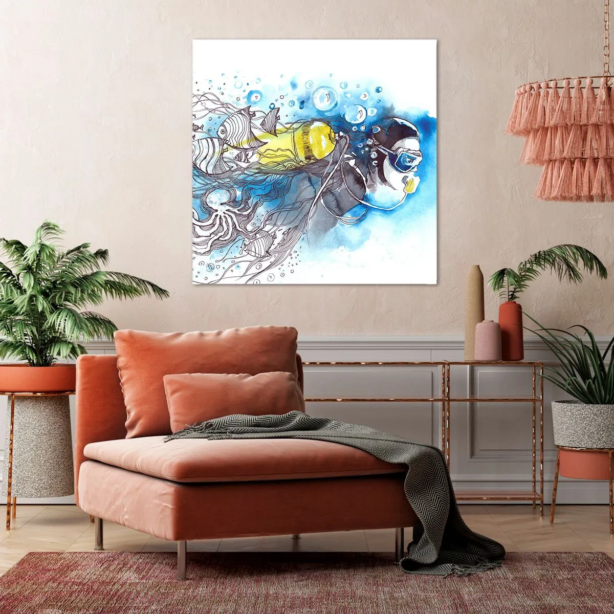 Impression sur toile - Image sur toile - Le grand bleu - 50x50 cm
