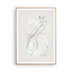 Affiche dans un chêne clair - Poster - Trompe l'oeil - 70x100 cm