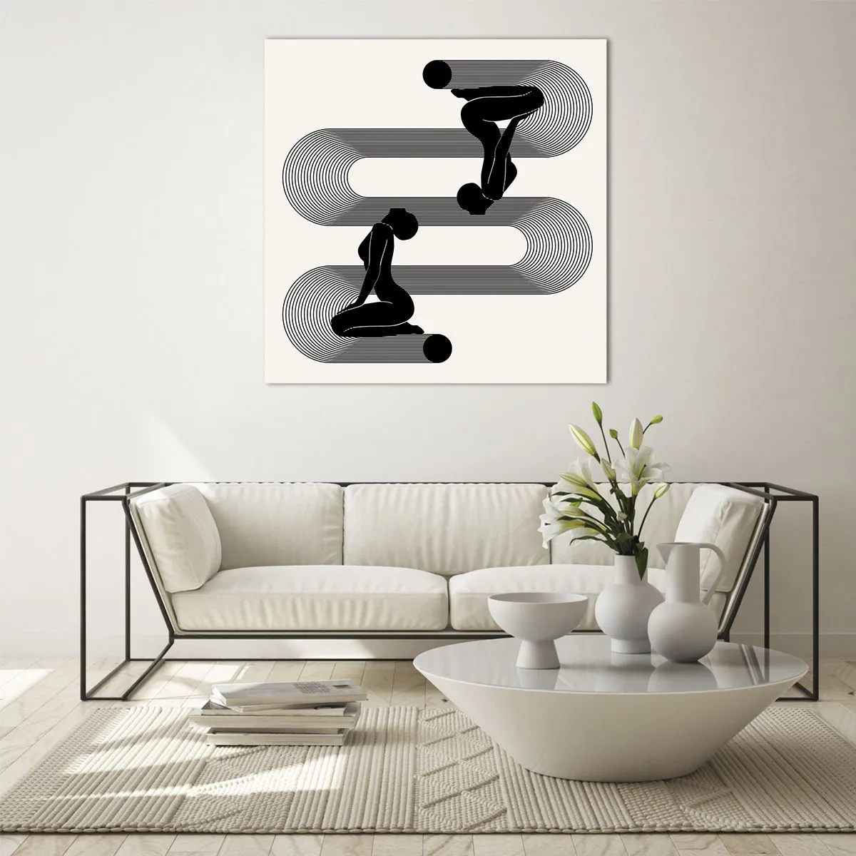 Impression sur verre - Image sur verre - Symétrie sensuelle - 50x50 cm