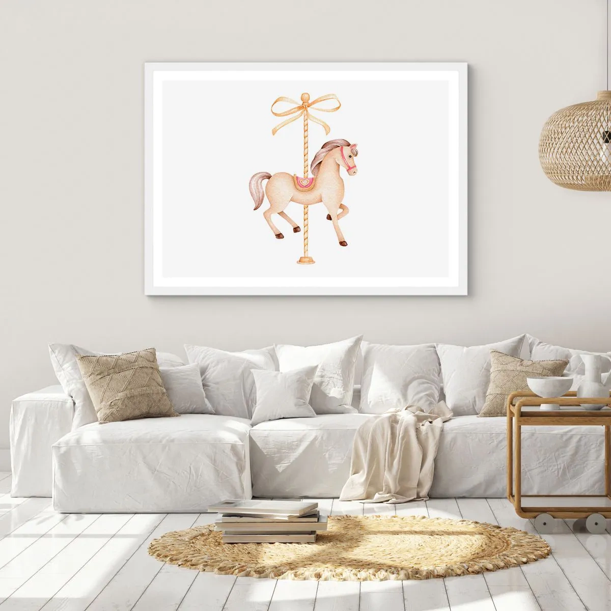 Affiche dans un cadre blanc - Poster - Un trot gracieux - 50x40 cm