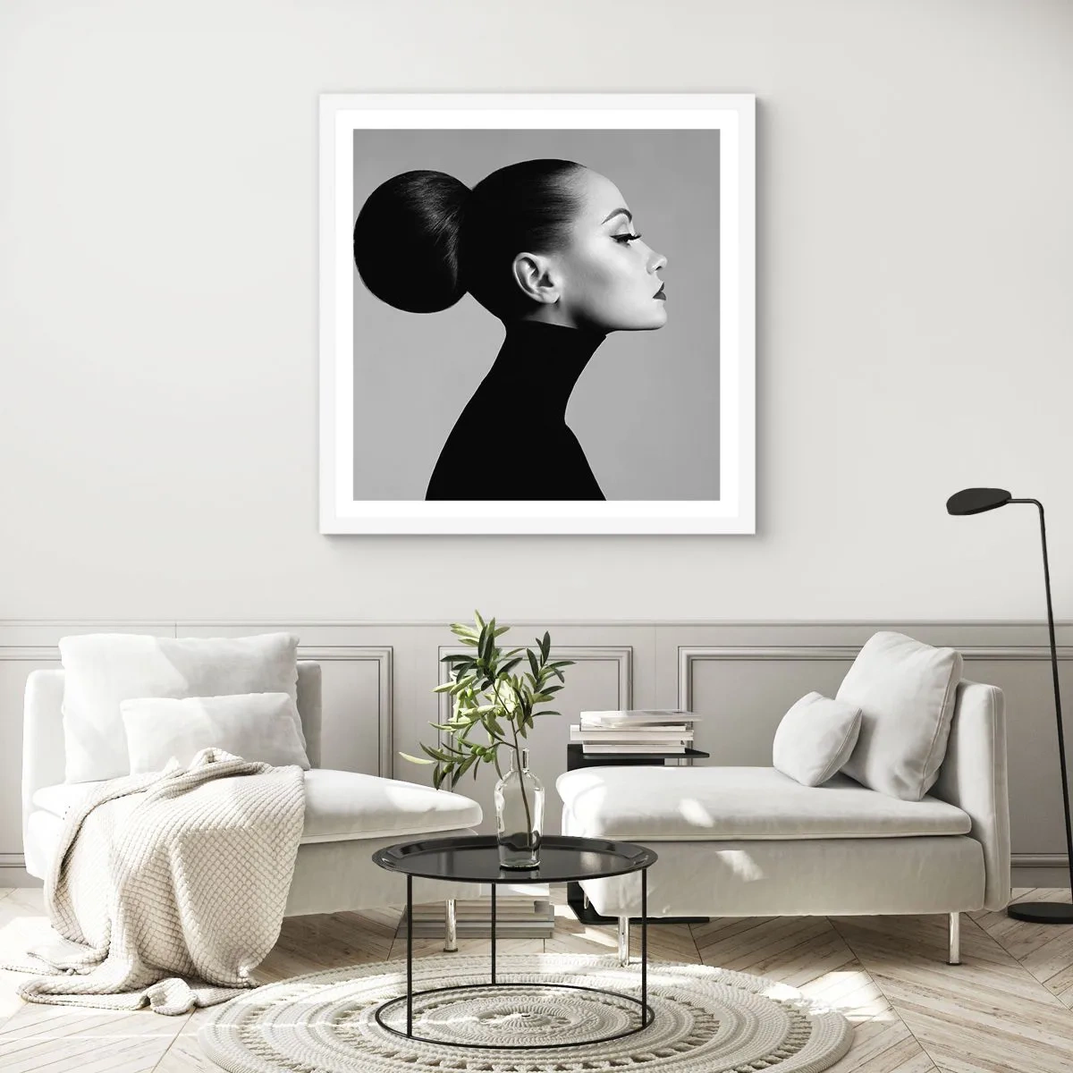 Affiche dans un cadre blanc - Poster - Néfertiti moderne - 60x60 cm
