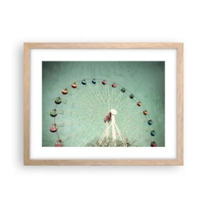 Affiche dans un chêne clair - Poster - Nous vous invitons à vous amuser - 40x30 cm