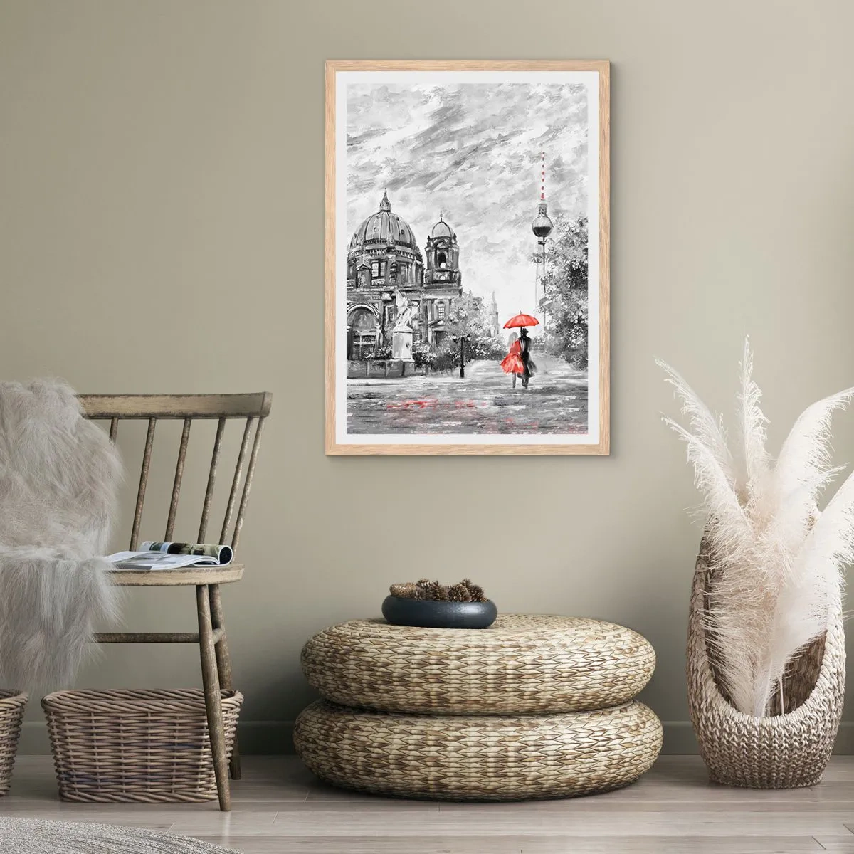 Affiche dans un chêne clair - Poster - Rencontre berlinoise - 40x50 cm