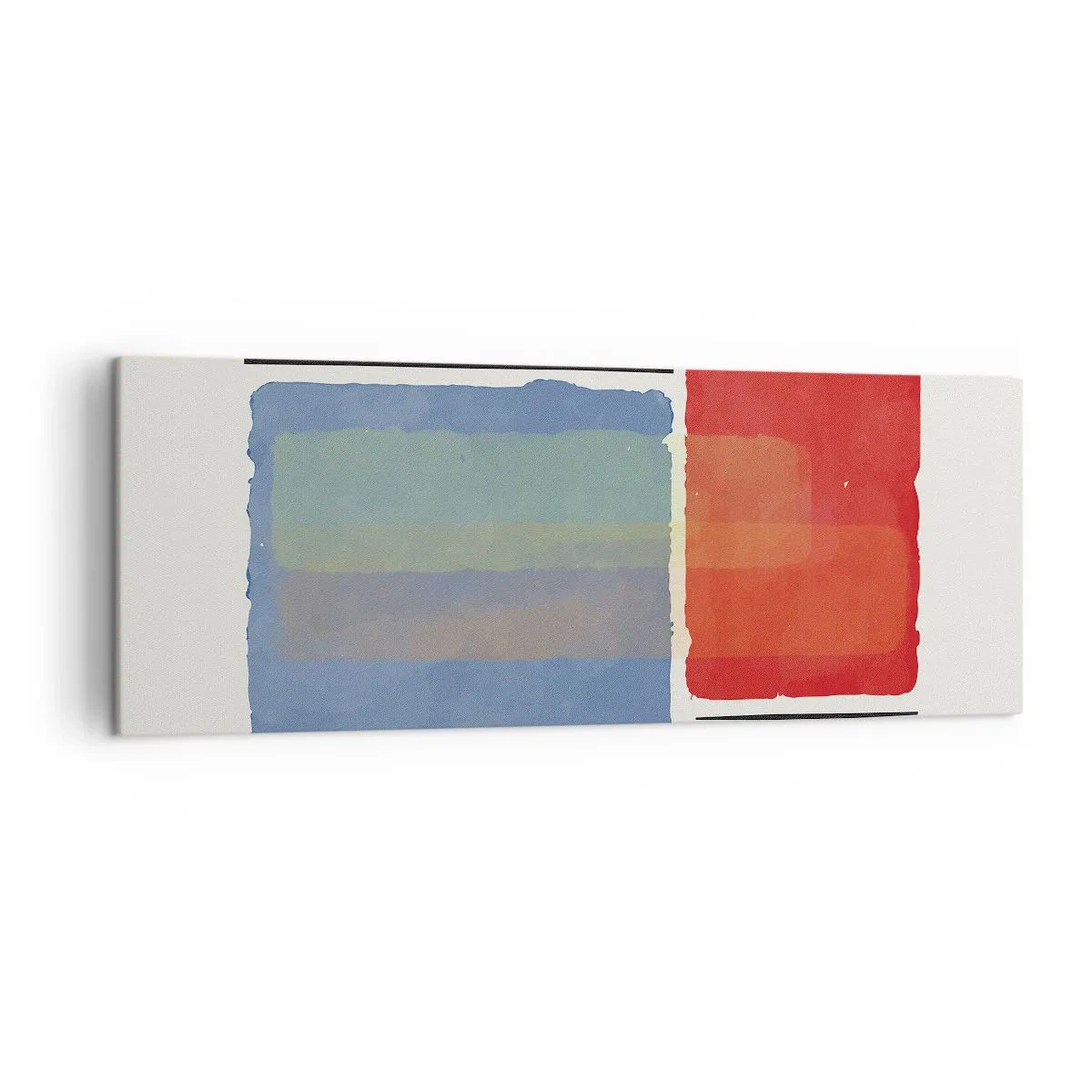 Impression sur toile - Image sur toile - Composition géométrique avec des blocs et des lignes colorés - 140x50cm - Esprit et lettre de la géométrie - Décoration murale moderne pour le salon et la chambre ARTTOR