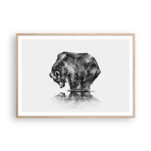 Affiche dans un chêne clair - Poster - Ravi de rencontrer quelqu'un de proche - 100x70 cm