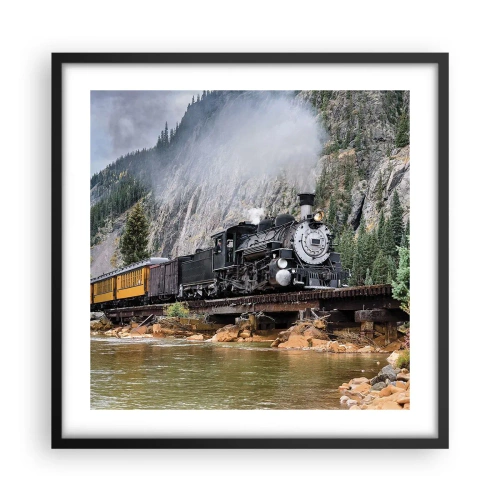 Affiche dans un cadre noir - Poster - Et lui jusqu'où? Jusqu'où? - 50x50 cm