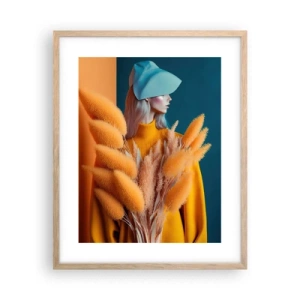 Affiche dans un chêne clair - Poster - Portrait moelleux - 40x50 cm