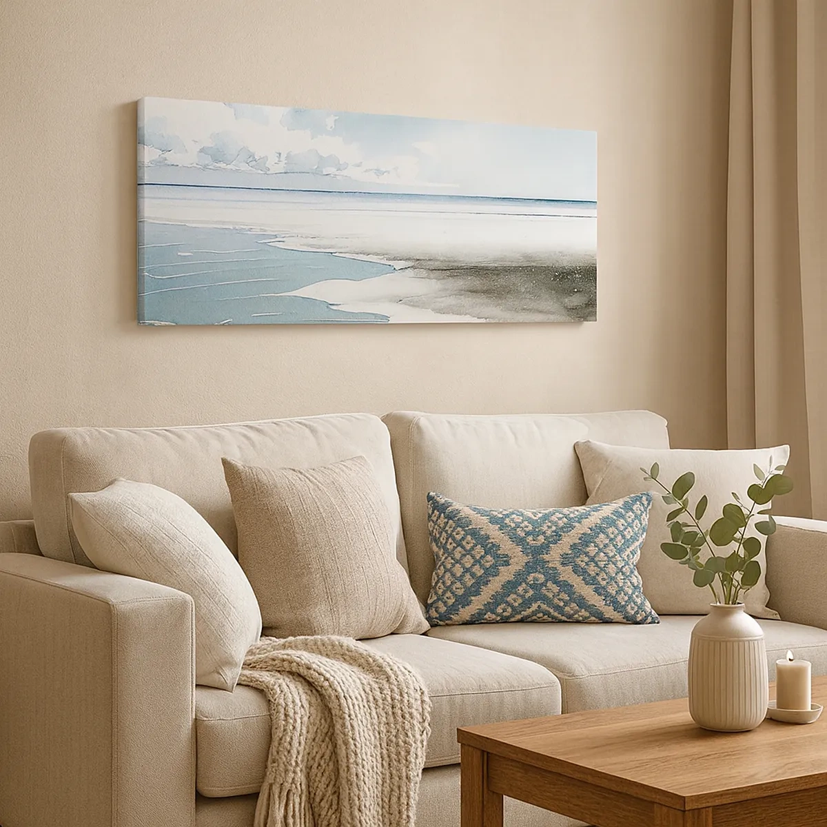 Impression sur toile - Image sur toile - Marée douce - 30x30 cm