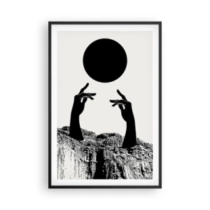 Affiche dans un cadre noir - Poster - Composition surréaliste : le soleil et le reste - 61x91 cm