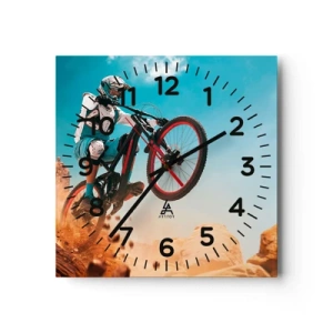 Horloge murale - Pendule murale - Démon de la folie du vélo - 40x40 cm