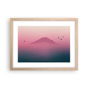 Affiche dans un chêne clair - Poster - Des pèlerins au dessus des nuages - 40x30 cm