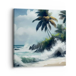 Impression sur toile - Image sur toile - Sur une côte tropicale - 40x40 cm