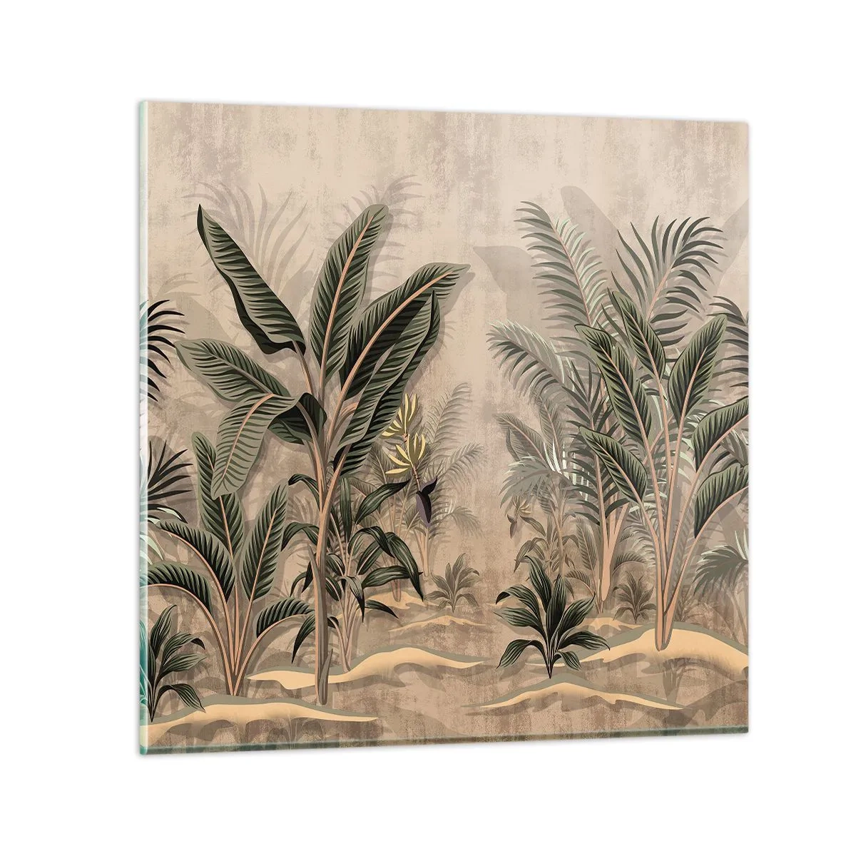 Impression sur verre - Image sur verre - Une gravure de style colonial - 70x70 cm