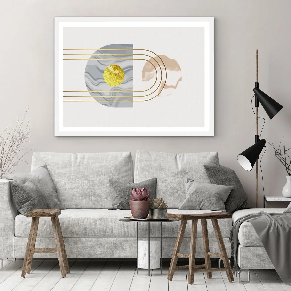 Affiche dans un cadre blanc - Poster - Clareté et brillance - 40x30 cm