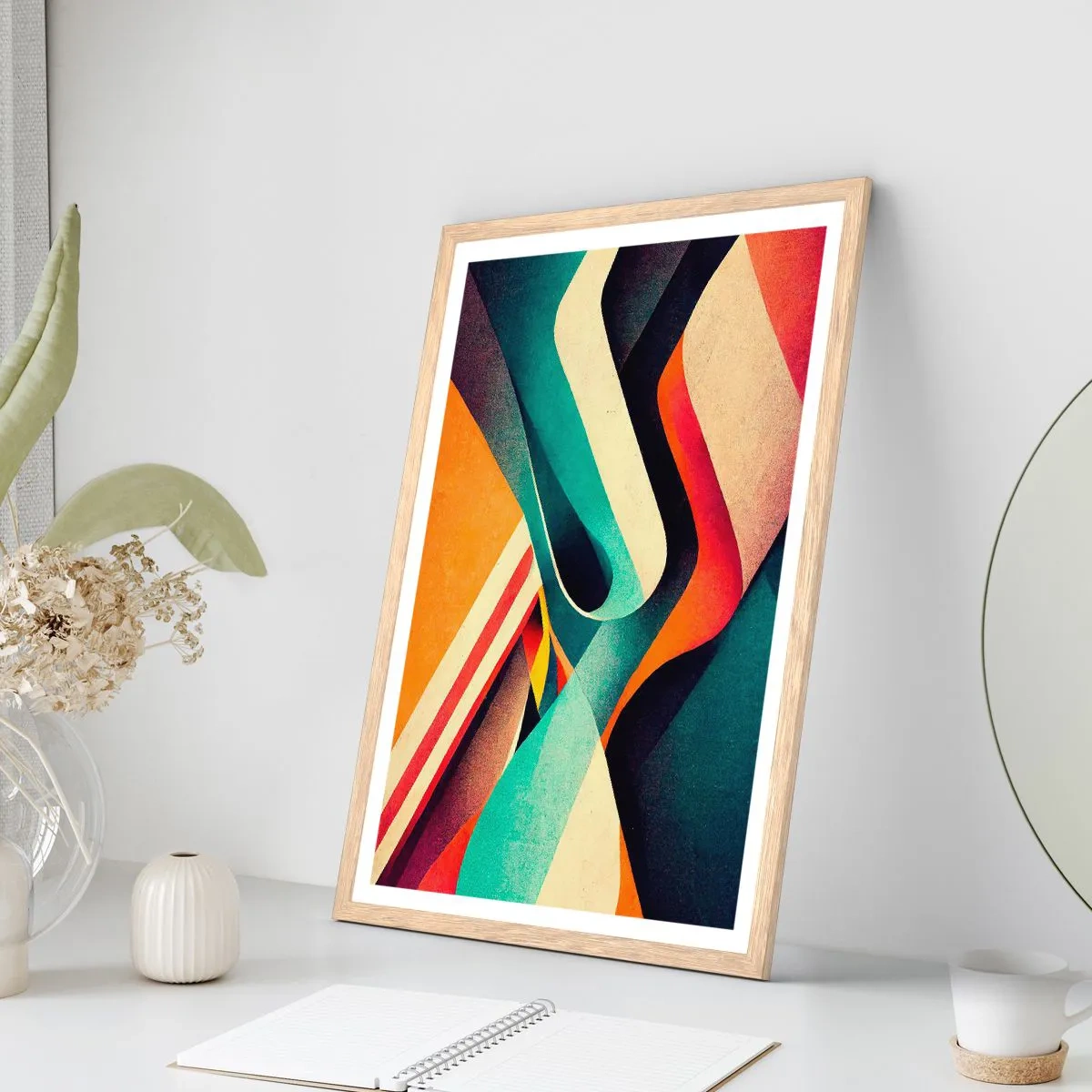 Affiche dans un chêne clair - Poster - Composition intense - 70x100 cm