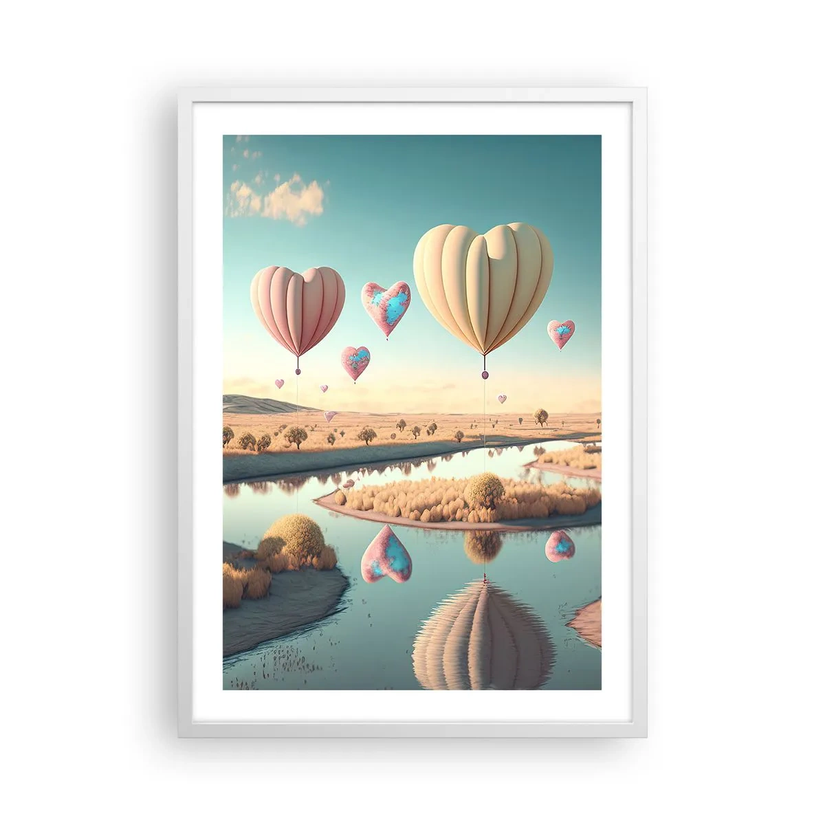 Affiche dans un cadre blanc - Poster - L'amour te permet de t'élever - 50x70 cm