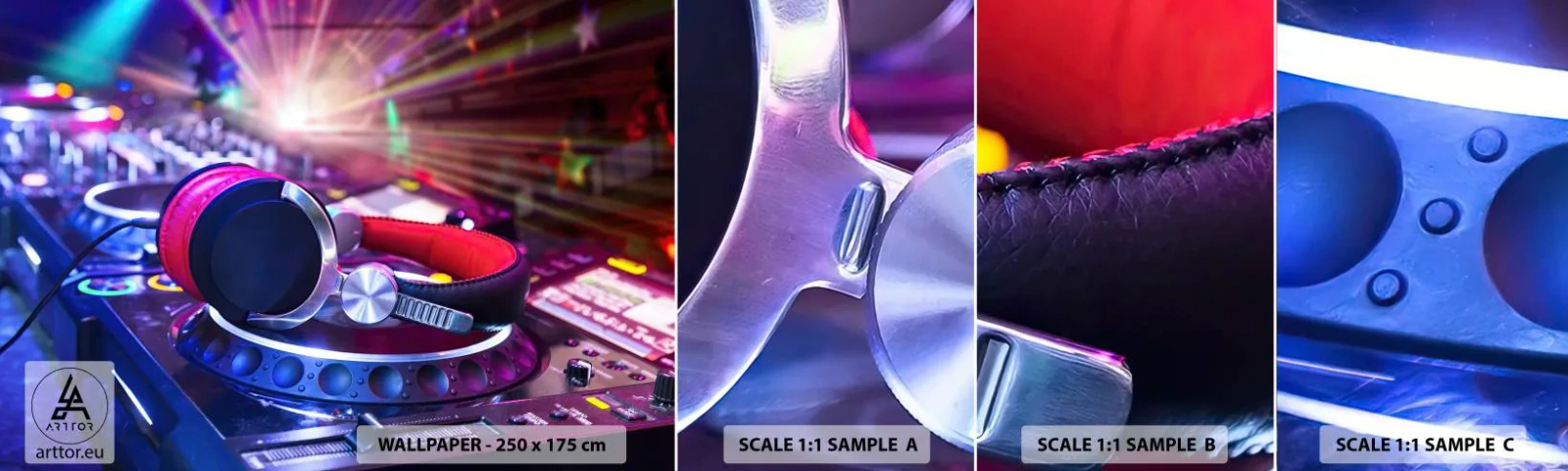 Échantillon de Papier Peint Autocollant Deluxe Sticker - Il va s'en passer des choses - Musique, Studio de musique, Écouteurs - 100x30 cm