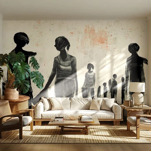 Papier Peint Photo Premium Sand - Contre la solitude - Femmes, Travail, Morceau - 250x175 cm