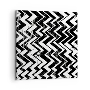 Impression sur toile - Image sur toile - Zig-blanc, zag-noir - 60x60 cm