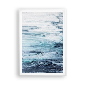 Affiche dans un cadre blanc - Poster - Une glace bleue - 70x100 cm