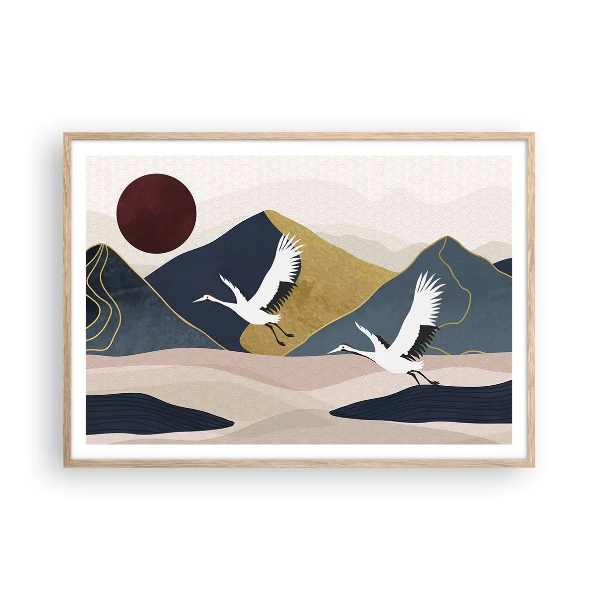 Affiche dans un chêne clair - Poster - Encore une fois, la journée s'est ÉCOULÉE - 100x70 cm