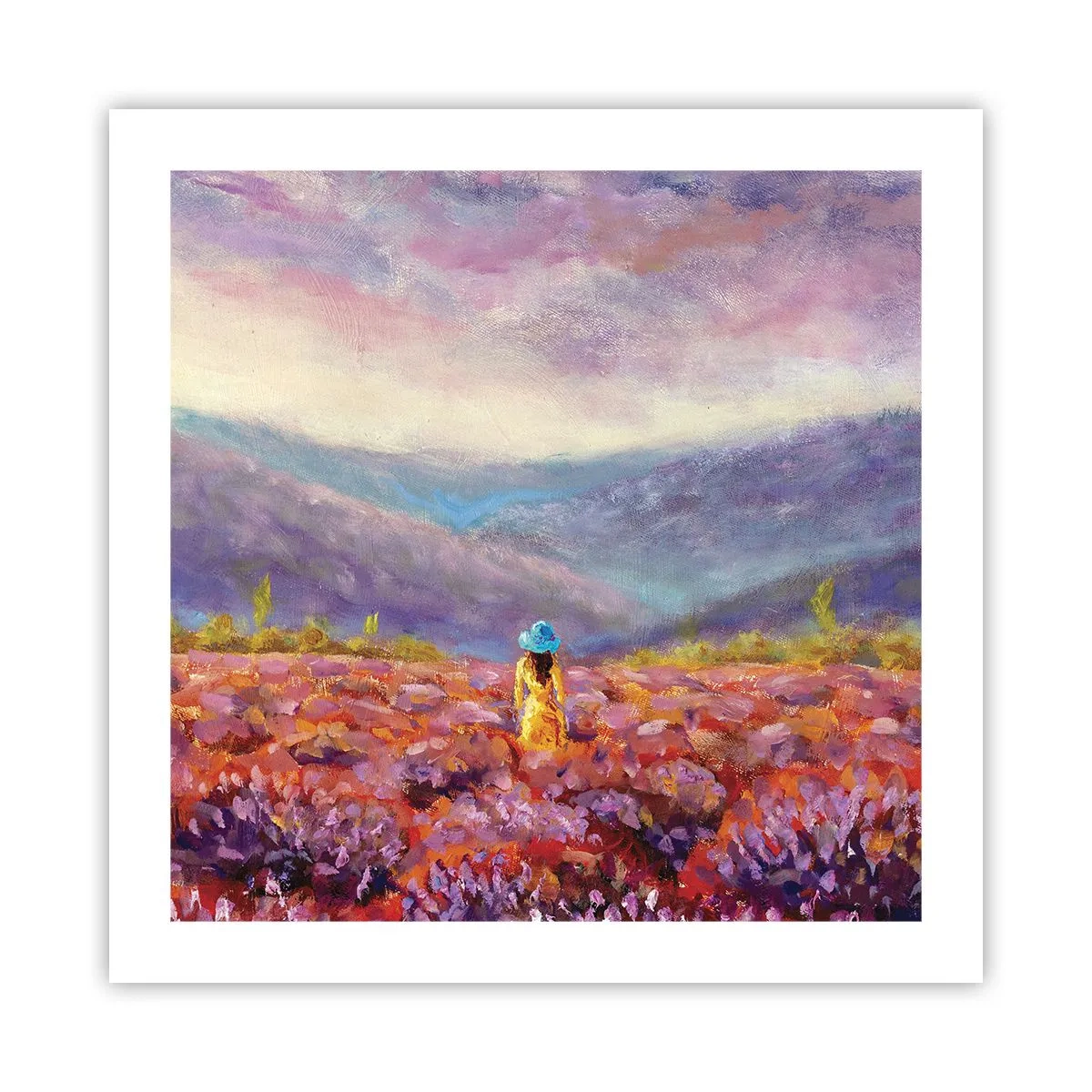 Affiche - Poster - Dans un monde lavande - 50x50 cm