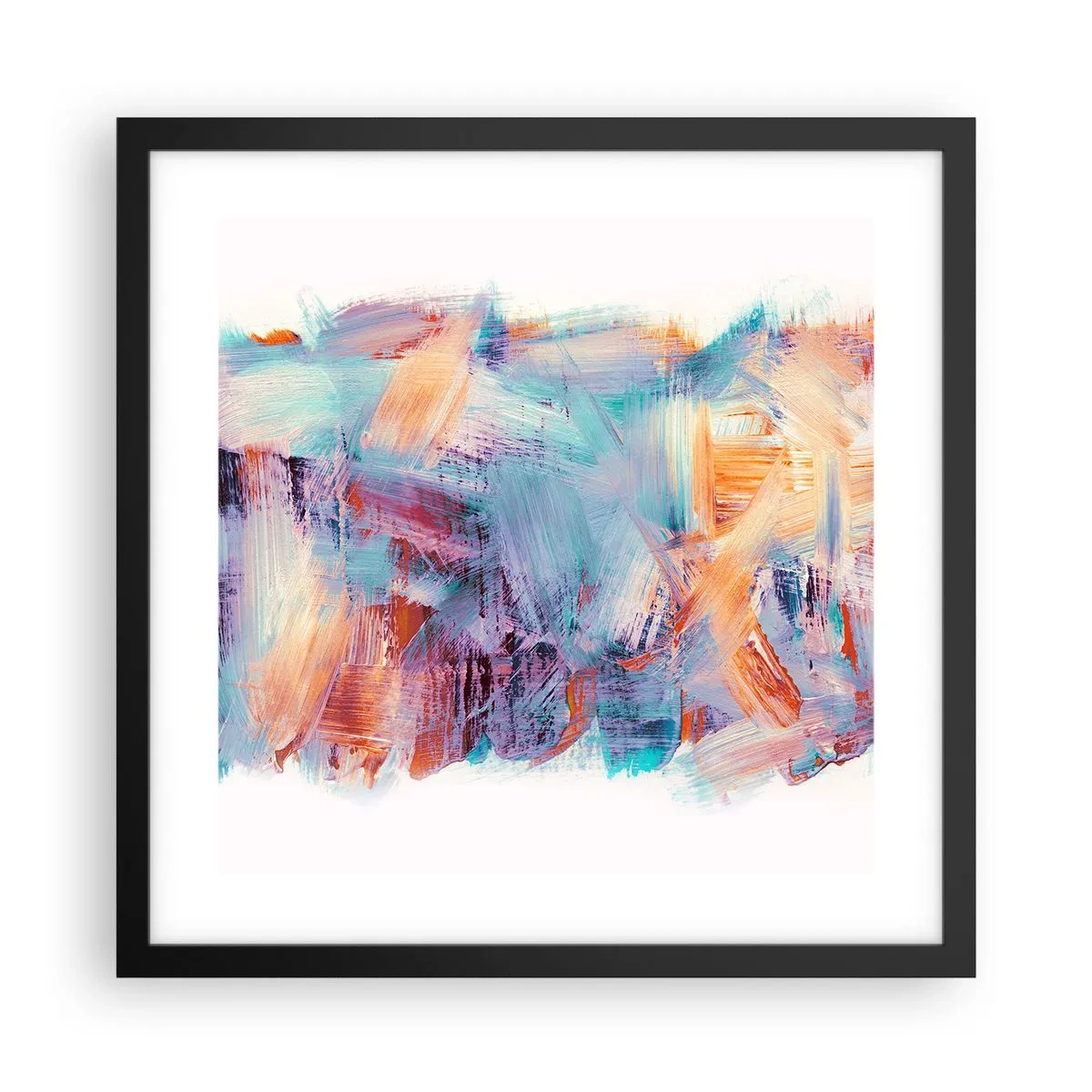 Affiche dans un cadre noir - Poster - Un désordre coloré - 40x40 cm